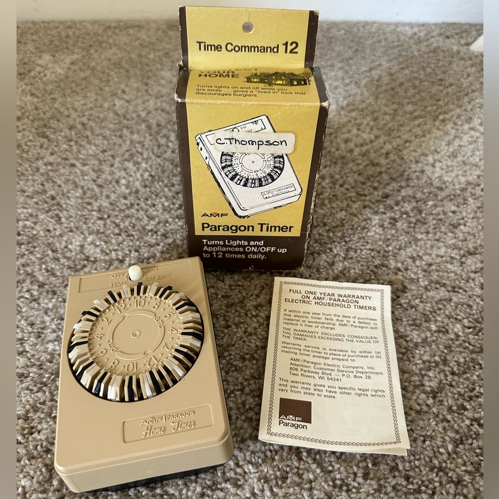 AMF PARAGON HOME LIGHTS APPLIANCE TIMER TIME COMMAND 12 Times Daily